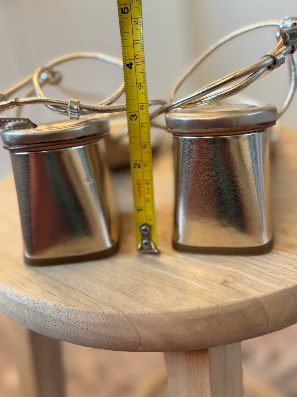 NWOT: Marc Fisher Silver Metallic Twist-Strap Sandals - Picture 2 of 4